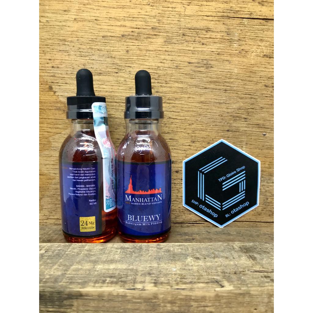 Manhattan Bluewy 60ml 3mg 6mg 9mg 12mg 18mg 24mg liquid vape vapor pod pods pita cukai DTL - MTL