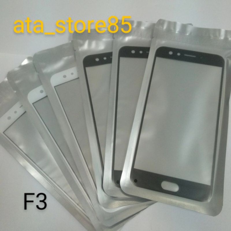 Kaca Depan Kaca LCD TS TC Touchscreen Glass LCD+Lem Plus Oca Kering Oppo F3 | F 3 Original