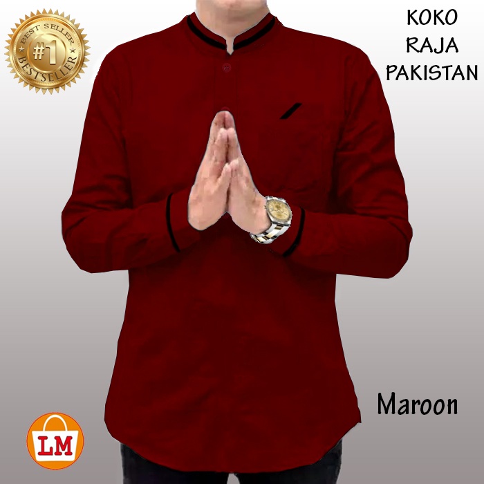 Baju Koko Pria Lengan Panjang QURTA RAJA PAKISTAN JUMBO SIZE LMS 15351 15353 15355 15357 15359