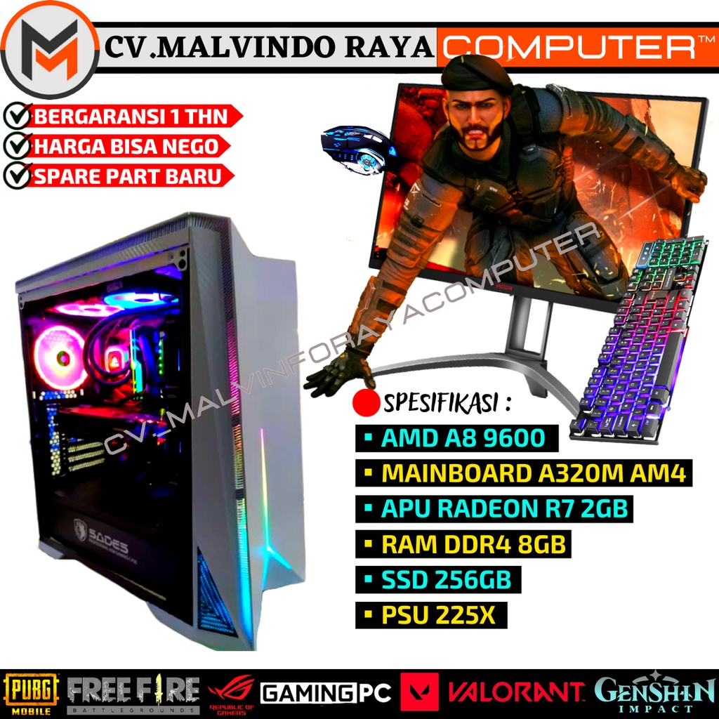 Jual Pc Gaming Editing Fullset Amd A Ram Gb Ssd Gb Siap Pakai