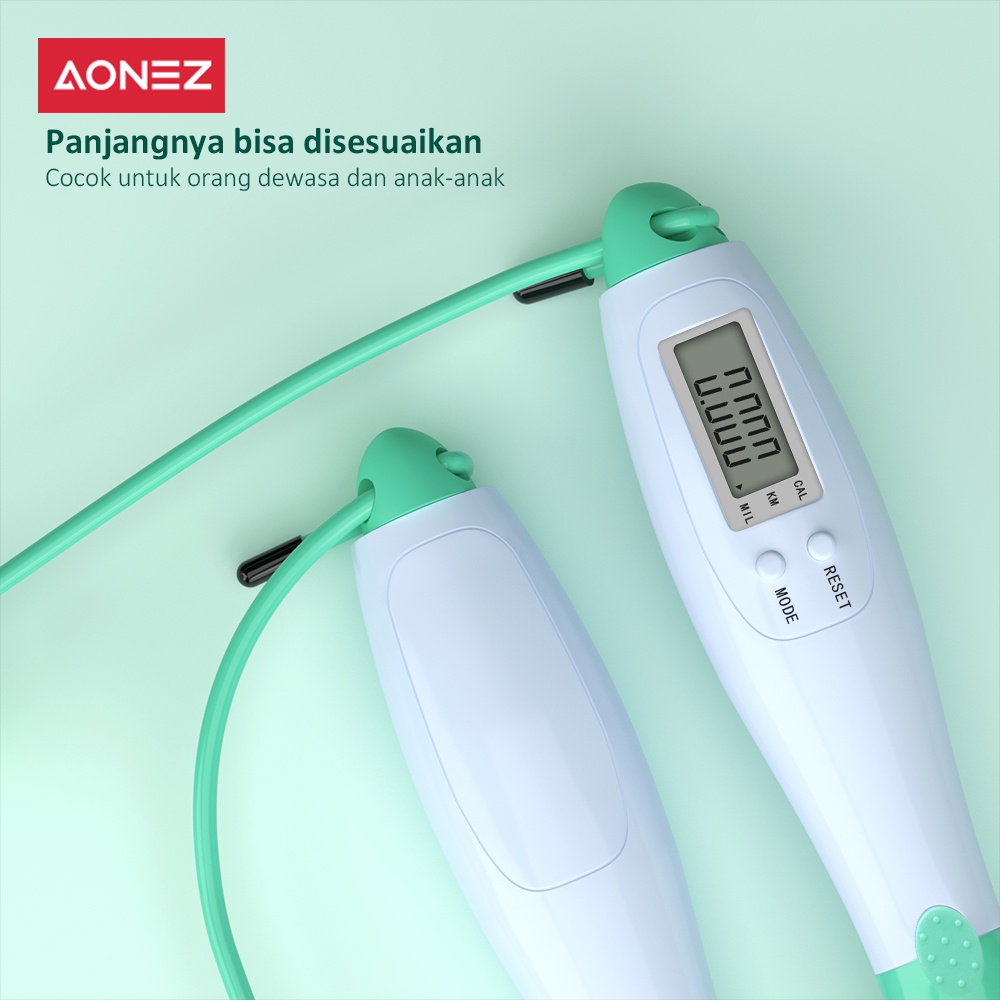 Aonez Lompat Tali Digital Menghitung Tali Lompat Tali Tanpa Kabel, Alat Pelatihan Lompat Tali, Latihan Kalori, Latihan Kebugaran skiping olahraga-2