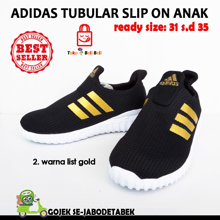 PROMO adidas tubular slip on anak - hitam. sepatu adidas anak. adidas TERBARU