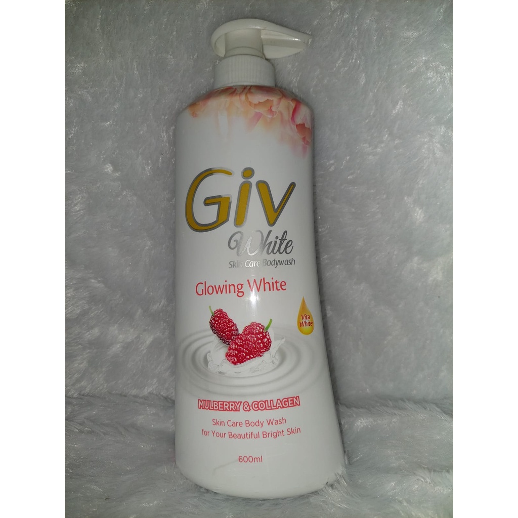 GIV BOTOL PUTIH - 550Ml / Sabun Cair/ Giv Body Wash Glowing White Mulbery & Colagen