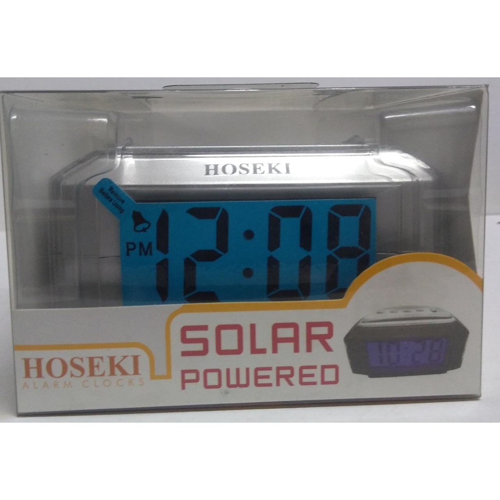 Hoseki LCD Alarm Clock Digital H-2189 SOLAR POWERED