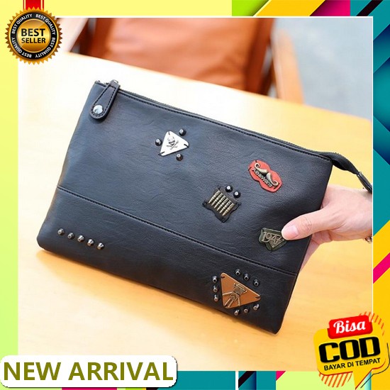 [Multistar_Shop] Handbag Wanita Handbag Pria Clutch Import Burberry 6025-4 Kulit Asli Tas Selempang 