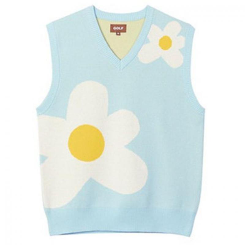 Luxury Golf Flower Le Fleur Tyler The Creator Men Sweater Vests Knit Casual Sweaters Vest Sleeveless