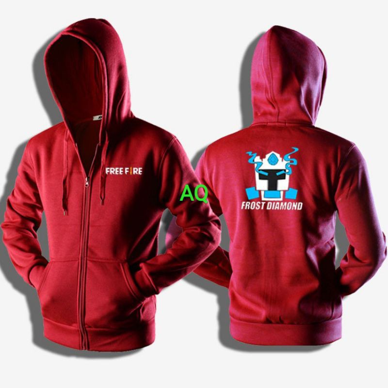 Hoodie Zipper Dewasa Freefire Frost Diamond Jaket Sweater Zipper Frost Diamond