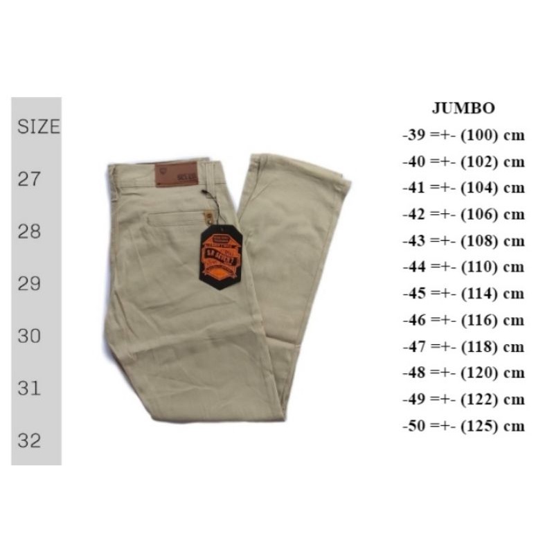 Celana Chino Panjang Pria Big Size Jumbo 40-50 Original Reguler Fit Distro Premium