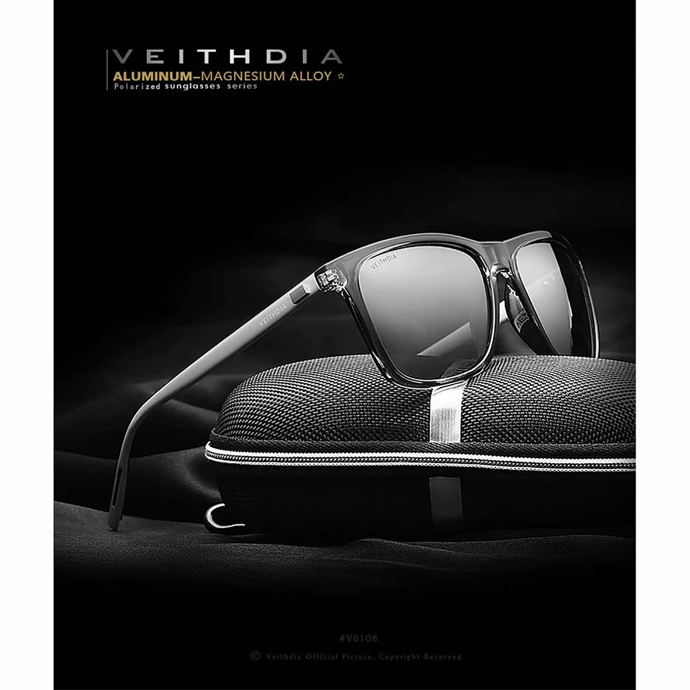 SDPi Veithdia Kacamata Retro Uv Polarized Photochromic Sunglasses - 6108 - Black/gray By Pro