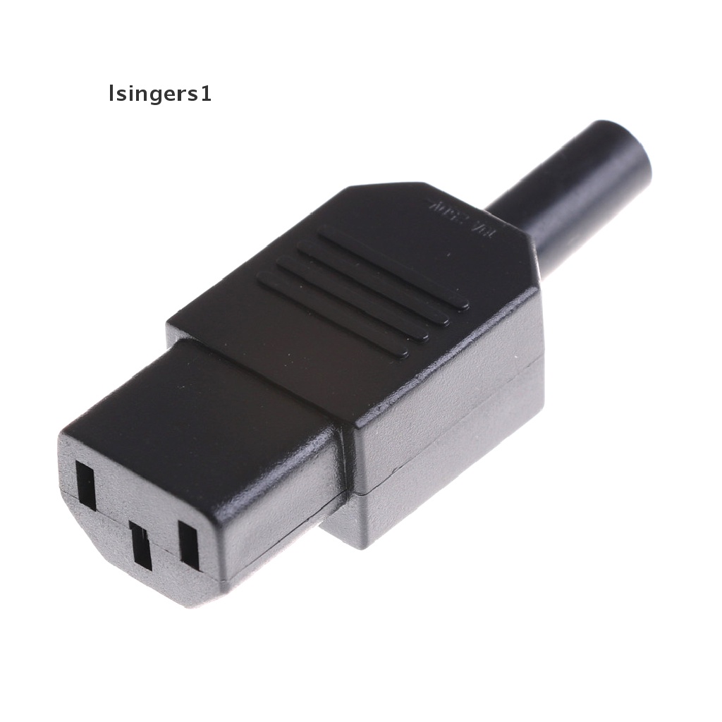 (lsingers1) Soket Konektor Power Female 3-pin 10A / 250V IEC 320 C13 Warna Hitam