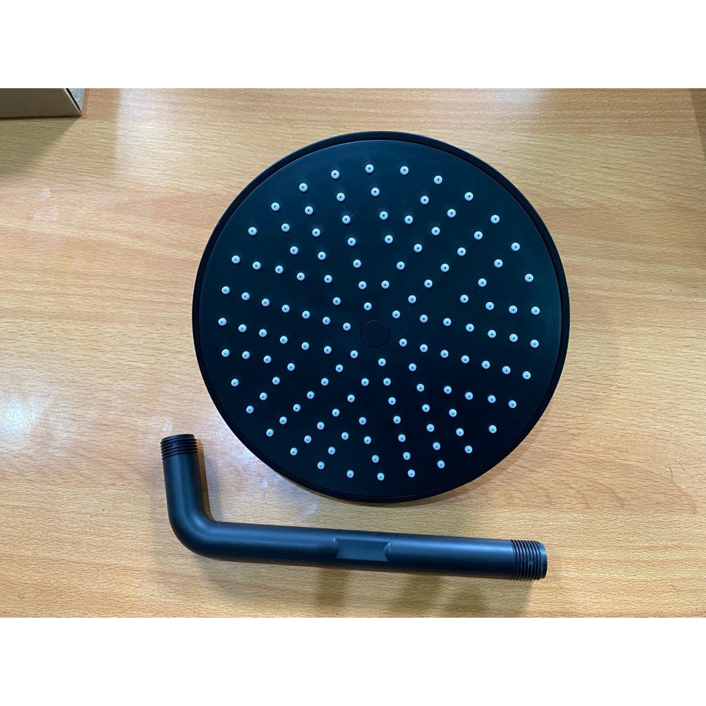 Shower Tembok 8 inch Hitam F22BL- Wall shower jumbo Black tanam 20cm 8inch stainless semprotan hujan rainfall  spray 20cm gede