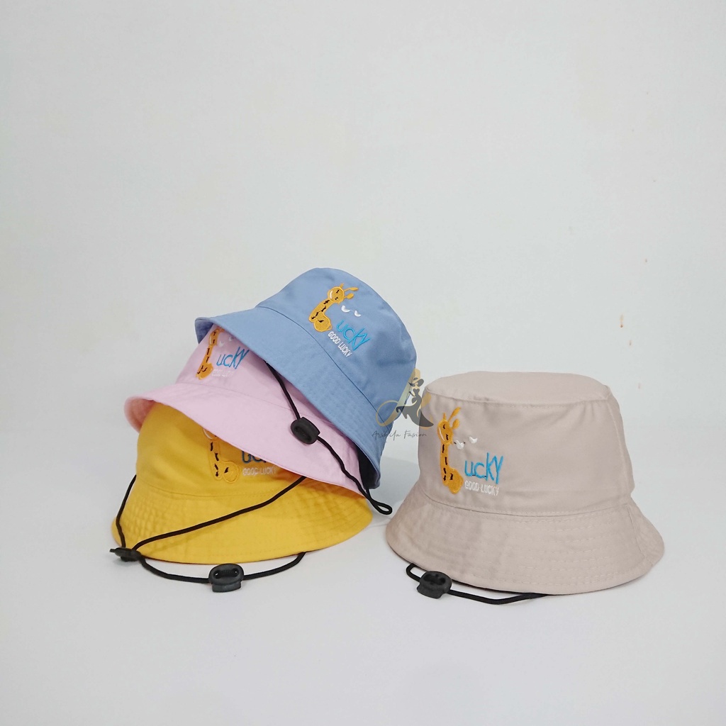 Bucket hat anak bordir jerapah