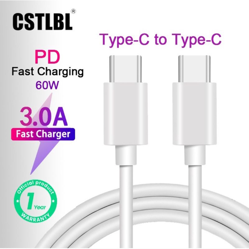 [COD] KABEL DATA TYPE C TO TYPE C 1 METER FAST CHARGING ALL ANDROID 3 AMPERE DAN 5 AMPERE