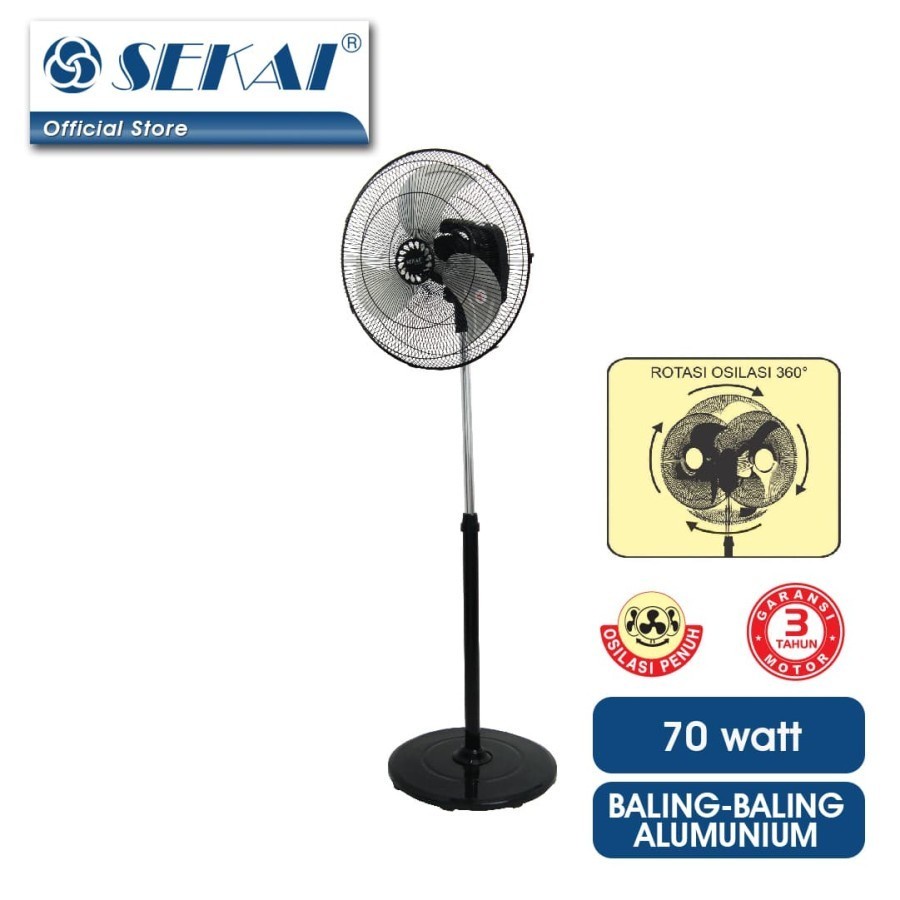 Sekai Kipas Angin Berdiri Stand Fan 18 Inch Rotasi Berputar SFN 1809 SFN1809 SFN-1809