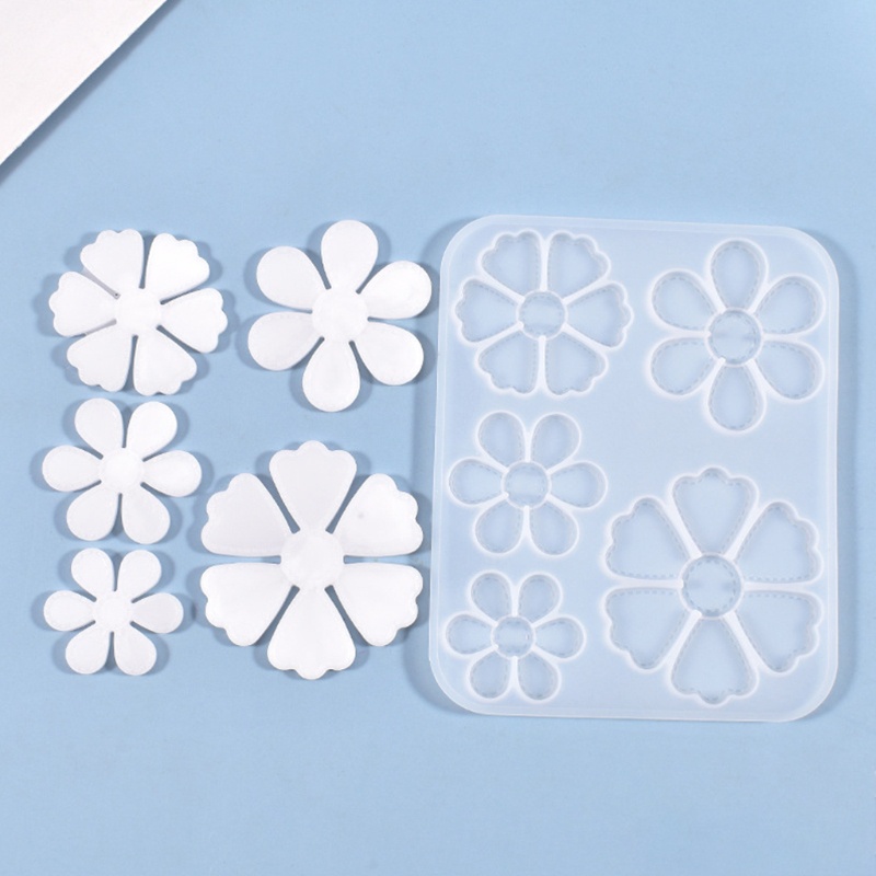 SIY  Crystal Epoxy Resin Mold Five Petals Listing Pendant Silicone Mould DIY Crafts Flower Jewelry Making Tool