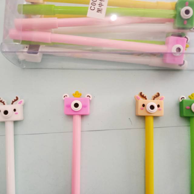 

Pulpen gel karakter animal kamera