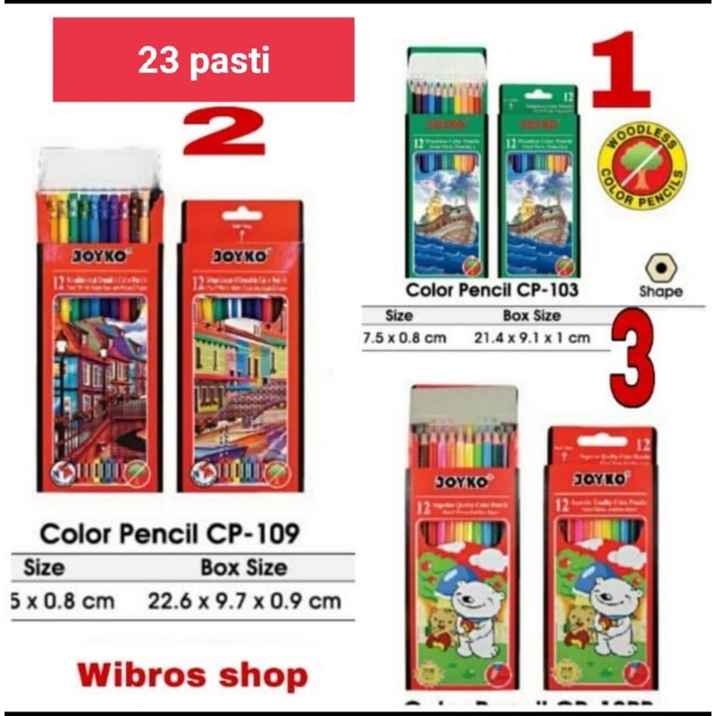 

pensil warna joyko 12 warna