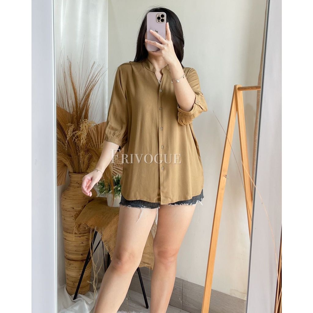 Charlie Top / Atasan Wanita - Kemeja Wanita - Blouse Wanita Kemeja Oversize Kemeja crincle Kemeja crinkle