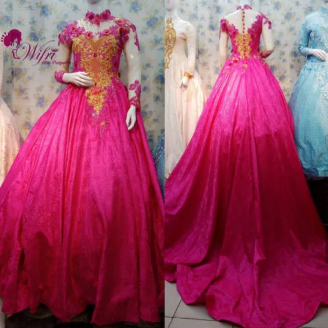 Gaun Pengantin Pink Fanta Gold