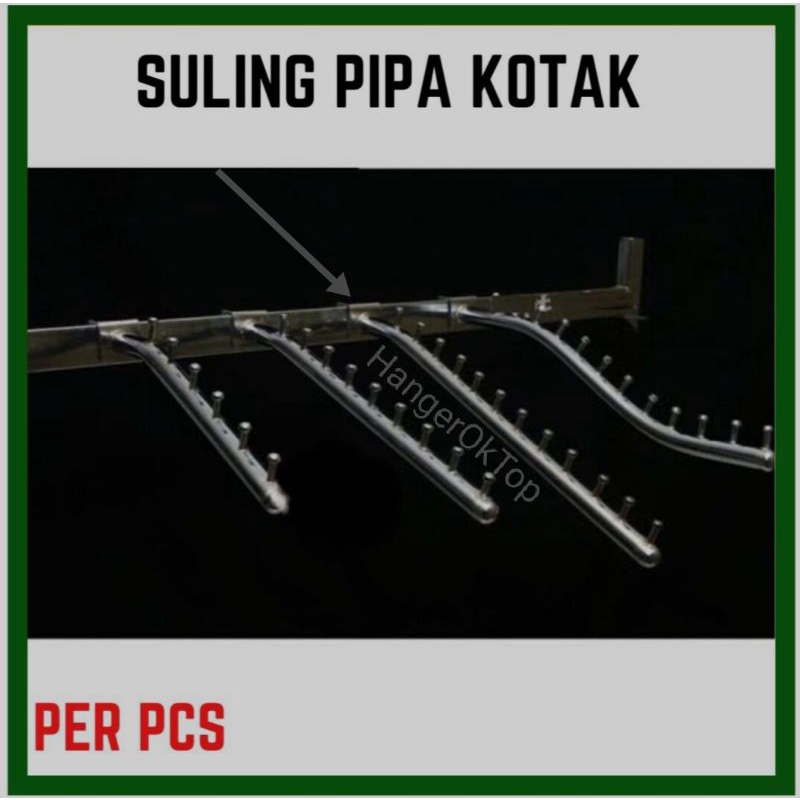 gantungan baju suling pipa kotak 12paku Tekuk