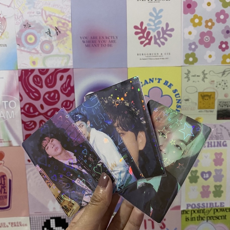 innersleeve hologram non seal untuk photocard motif love star and big star murah (min beli 5 lembar)