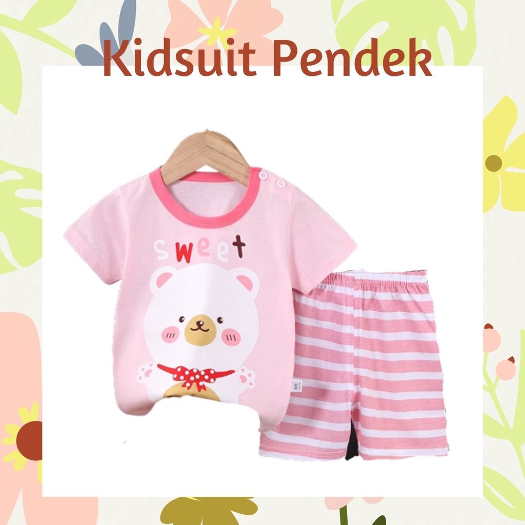 pz KIDS SUIT PENDEK Setelan Anak Bahan Kaos Lengan + Celana Berkualitas Import ebv cewek new11