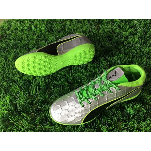 Sepatu Futsal Puma EvoTOUCH 3 TF - Silver Green