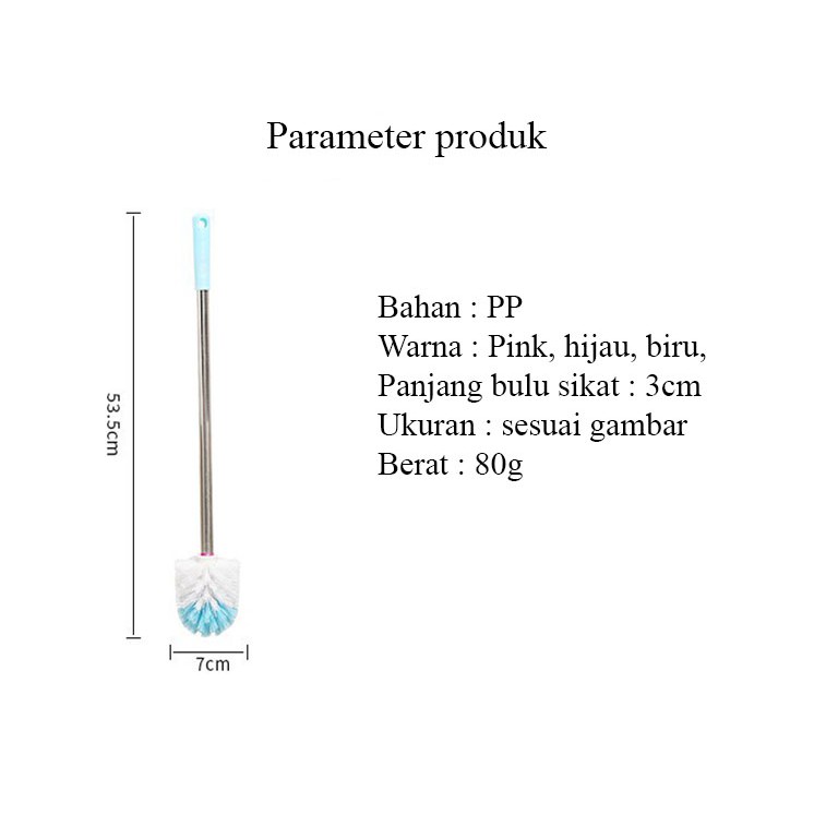 Sikat Kloset WC Lantai Washtafel Gagang Stainless