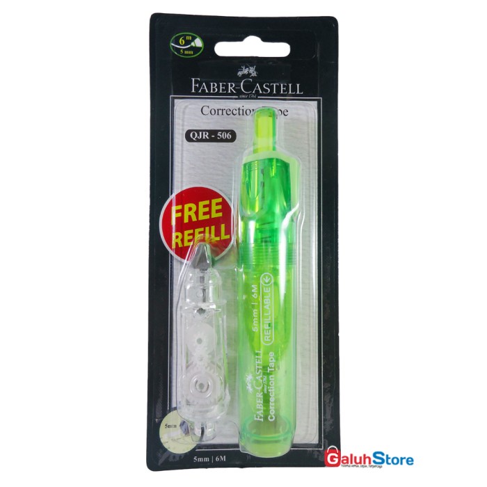 

Buruan Faber Castell Correction Tape Qjr-506-Hijau 6M X 5Mm Bergaransi