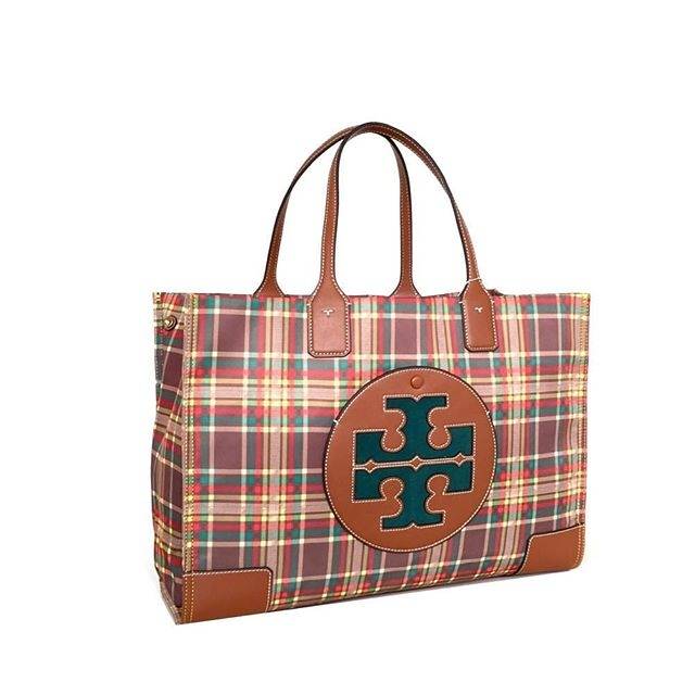 Tory Burch Ella Plaid Tote