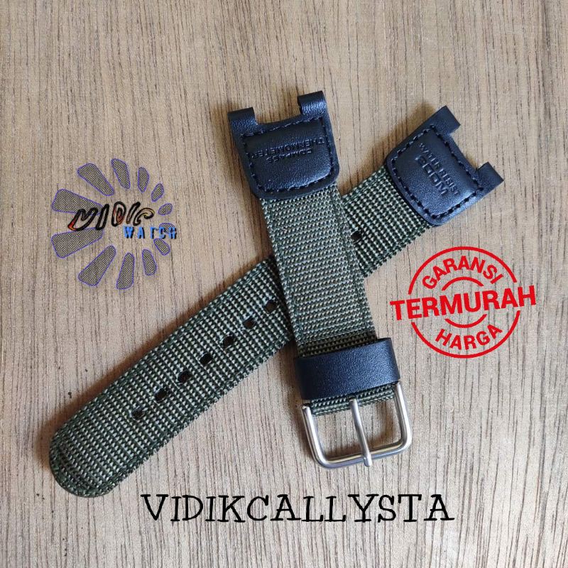 Strap casio SGW 100B 100 sgw-100 sgw-100b nylon canvas tali jam casio sgw-100b sgw100 Original