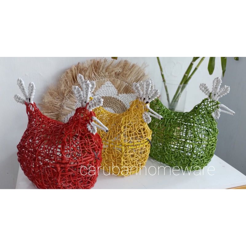 Tempat telur ayam/ Tempat telur ayam rotan sintetis/keranjang telur