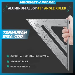 MBOISGET - Taffware Penggaris Siku Mistar Triangle Ruler Aluminium - VK18 - Gray