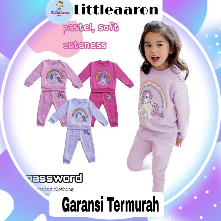 LittleAaron PASSWORD UNICORN MERCI Setelan Sweater 1 - 7 Tahun Baju Anak Berkualitas