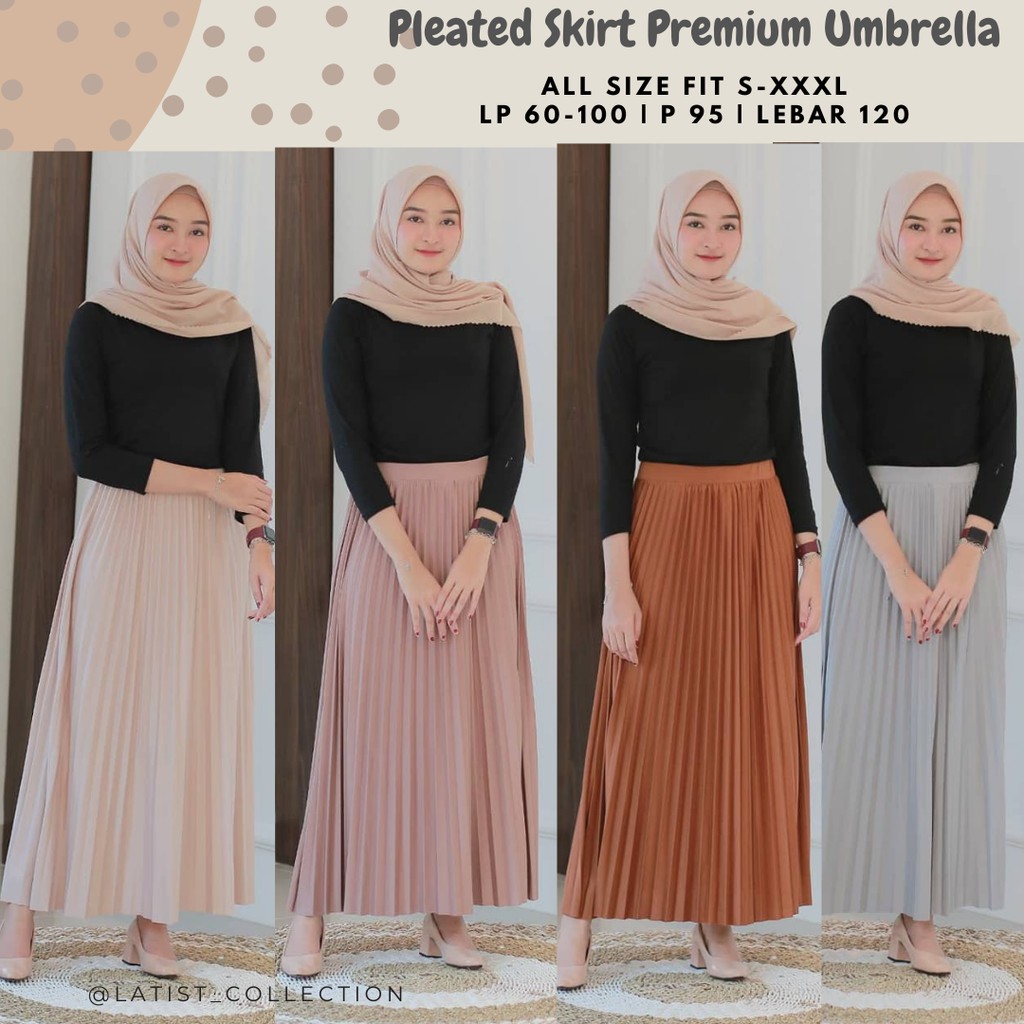 PLEATED SKIRT PREM UMBRELLA/ROK PLISKET IMPORT/MAXI SKIRT/ROK PLISKET LILAC/ROK PANJANG/FLARE SKIRT