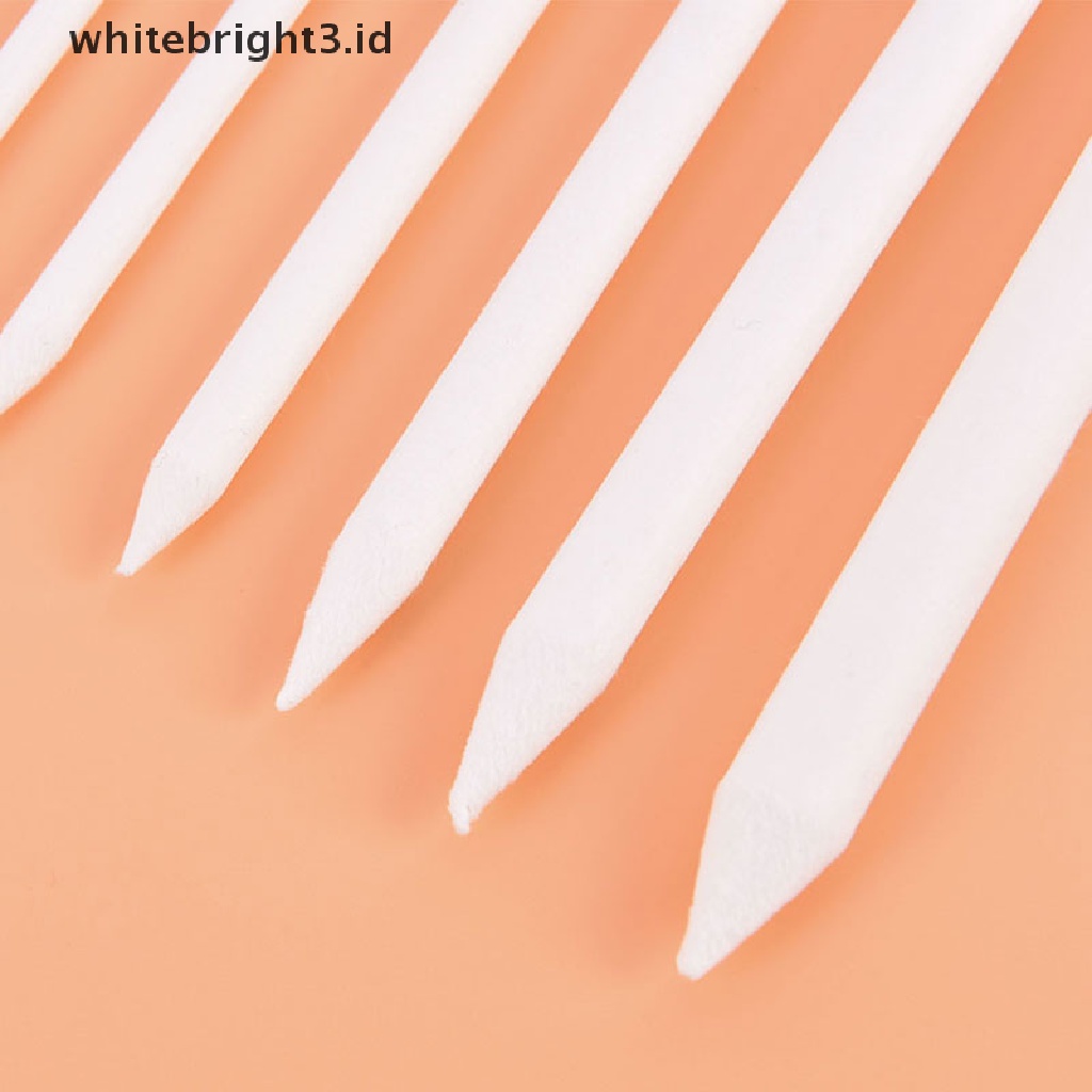 (whitebright3.id) 6pcs / set Stik Blending Smudge Stump Tortillon Warna Putih Untuk Sketsa / Gambar