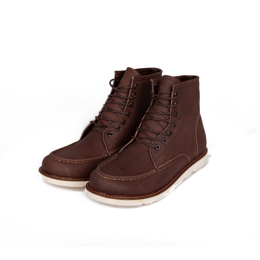 Sepatu Boots Pria kulit asli Walkers Series Wb Coklat