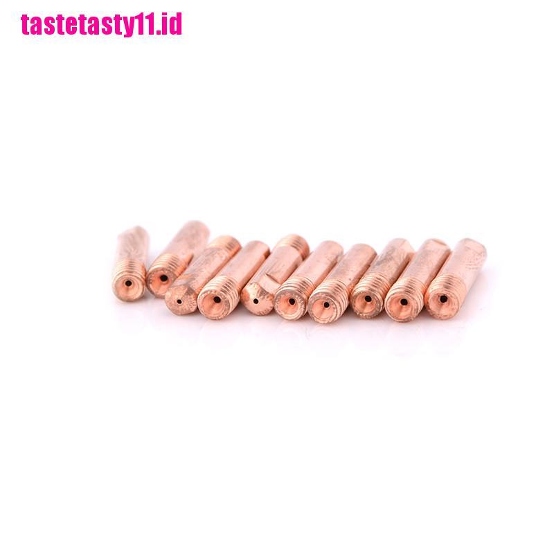 【TTID】10pcs Gas Nozzle Gold 15AK-0.8mm Mig Mag Welding Weld Torch Contact Tips