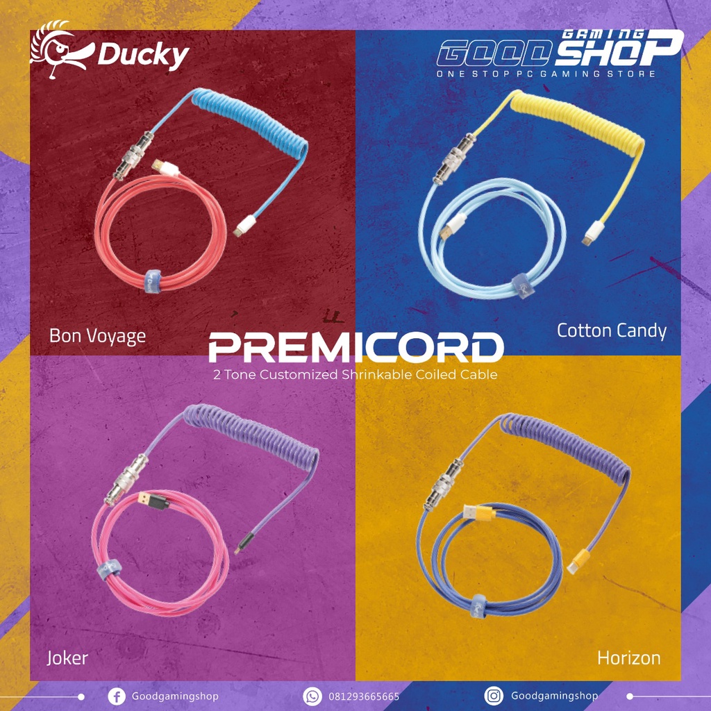 Ducky Premicord 2 Tone Customized Shrinkable Coiled Cable