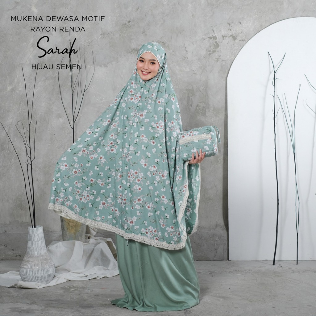 PUSAT MUKENA TASIK - MUKENA DEWASA RENDA RAYON SARAH