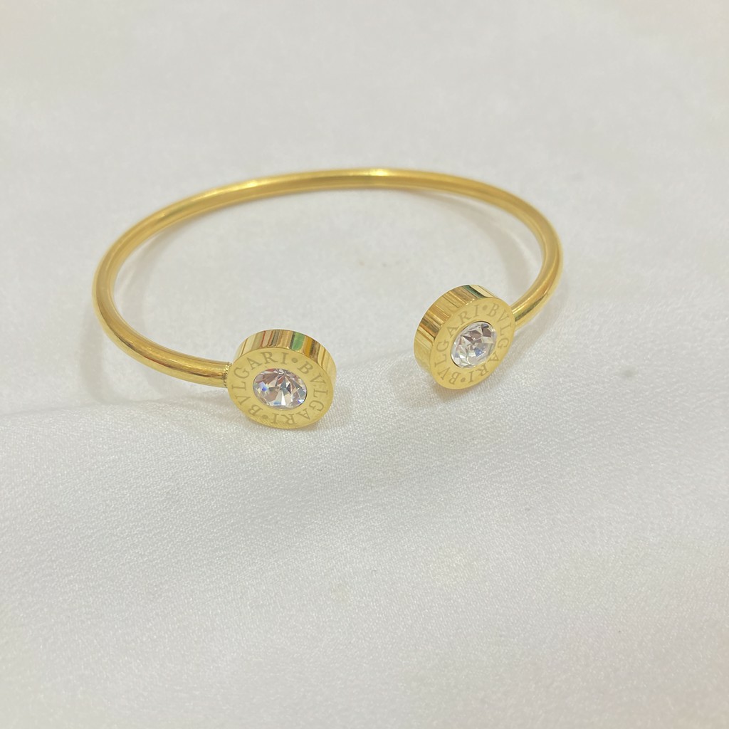 Gelang Titanium Asli Anti Karat Aksesoris Fashion Perhiasan Wanita Cuff Gold Dan Silver Korean Style-6