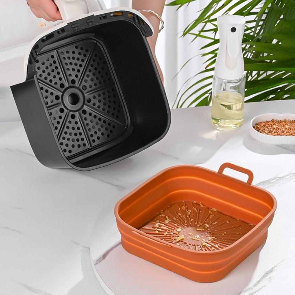 Solighter Square Silicone Pot Pizza Plate Masak AirFryer Aksesoris Baking Basket