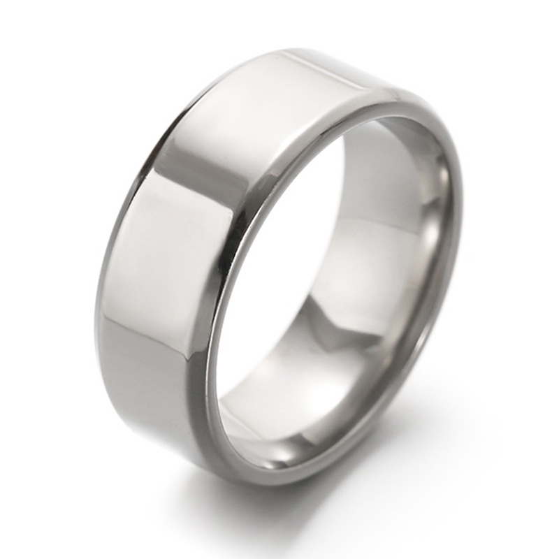 Cincin Bahan Stainless Steel Matte Gaya Punk Untuk Pria