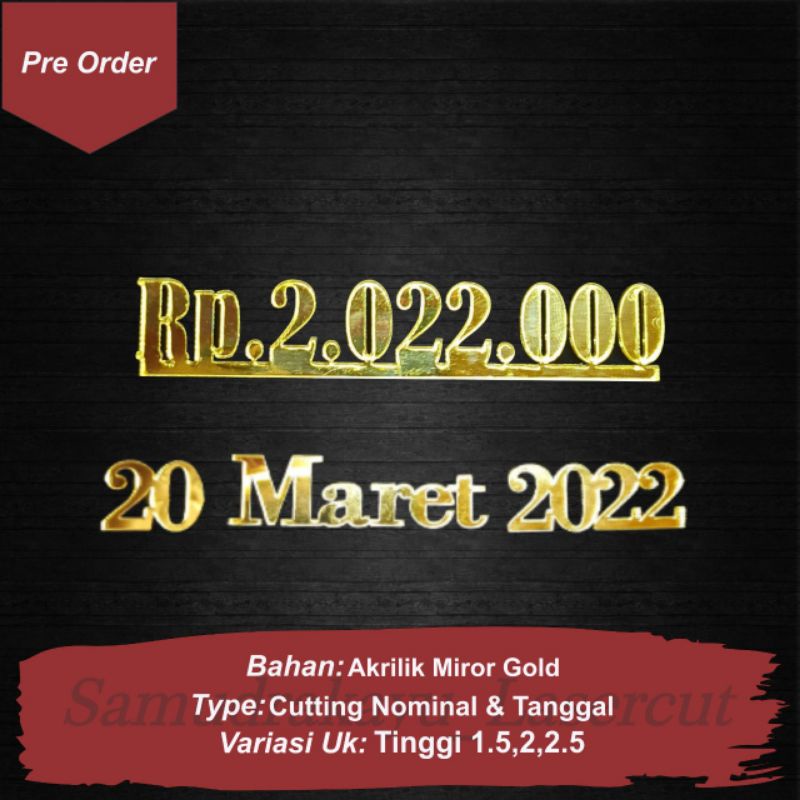 CUTTING TANGGAL &amp; NOMINAL MAHAR (MIROR GOLD)