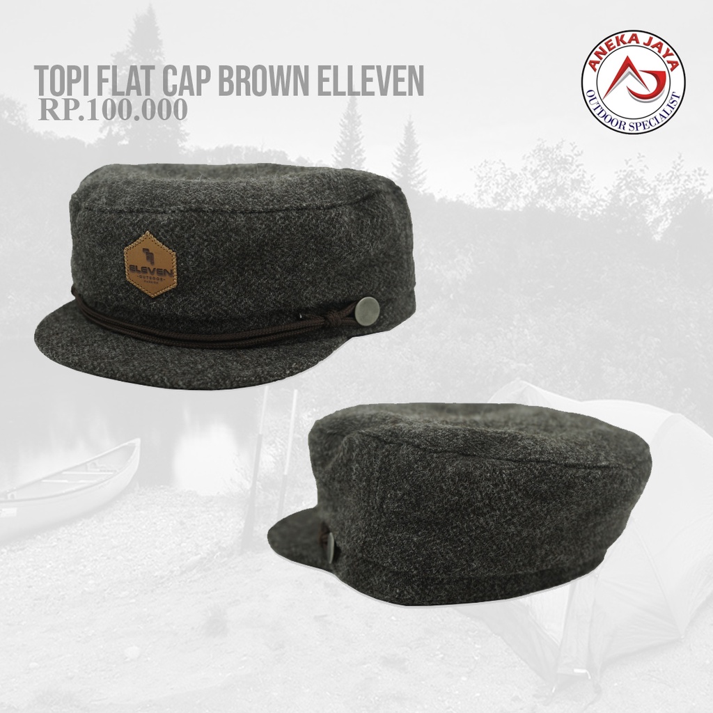 TOPI FLAT CAP BROWN ELLEVEN