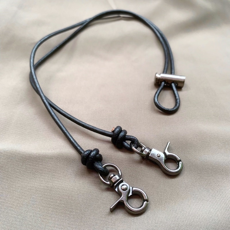 (Original) Tali Pengait Masker Hijab Kulit Asli / Strap Mask Genuine leather / Kalung Masker Exp