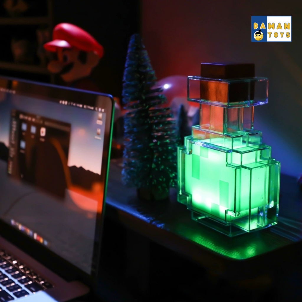 Figure Minecraft Creeper Sway Light Potion Bottle Light Lampu Tidur Karakter Lucu kado ulang Tahun Anak