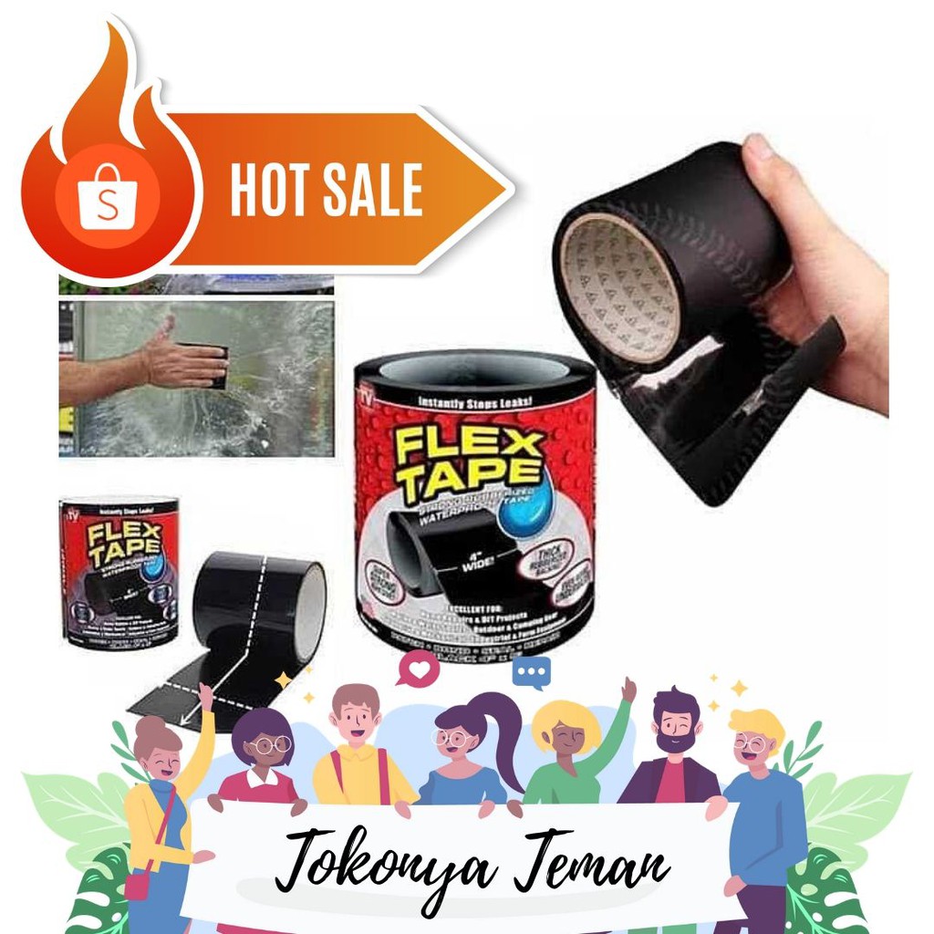 

Isolasi Ajaib Super Kuat Flex Tape 4' Strong Rubberized Waterproof