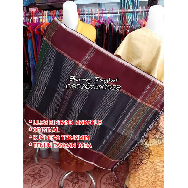 ORIGINAL ULOS BINTANG MARATUR TENUN TANGAN TOBA ULOS HITAM ULOS PAHOMPU MULA GABE KAIN ADAT BATAK