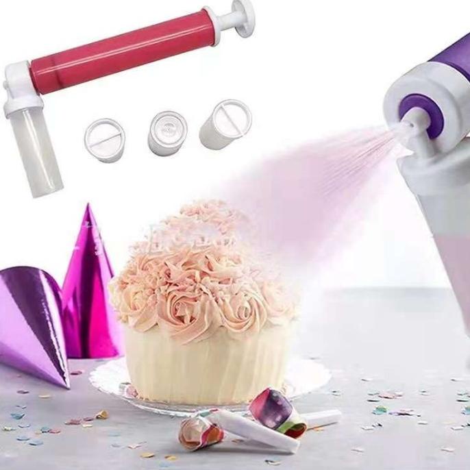 Kualitas terbaik] Cake Spray Gun Set Penghias Kue Penyemprot Kue AIR BRUSH Cake Kue